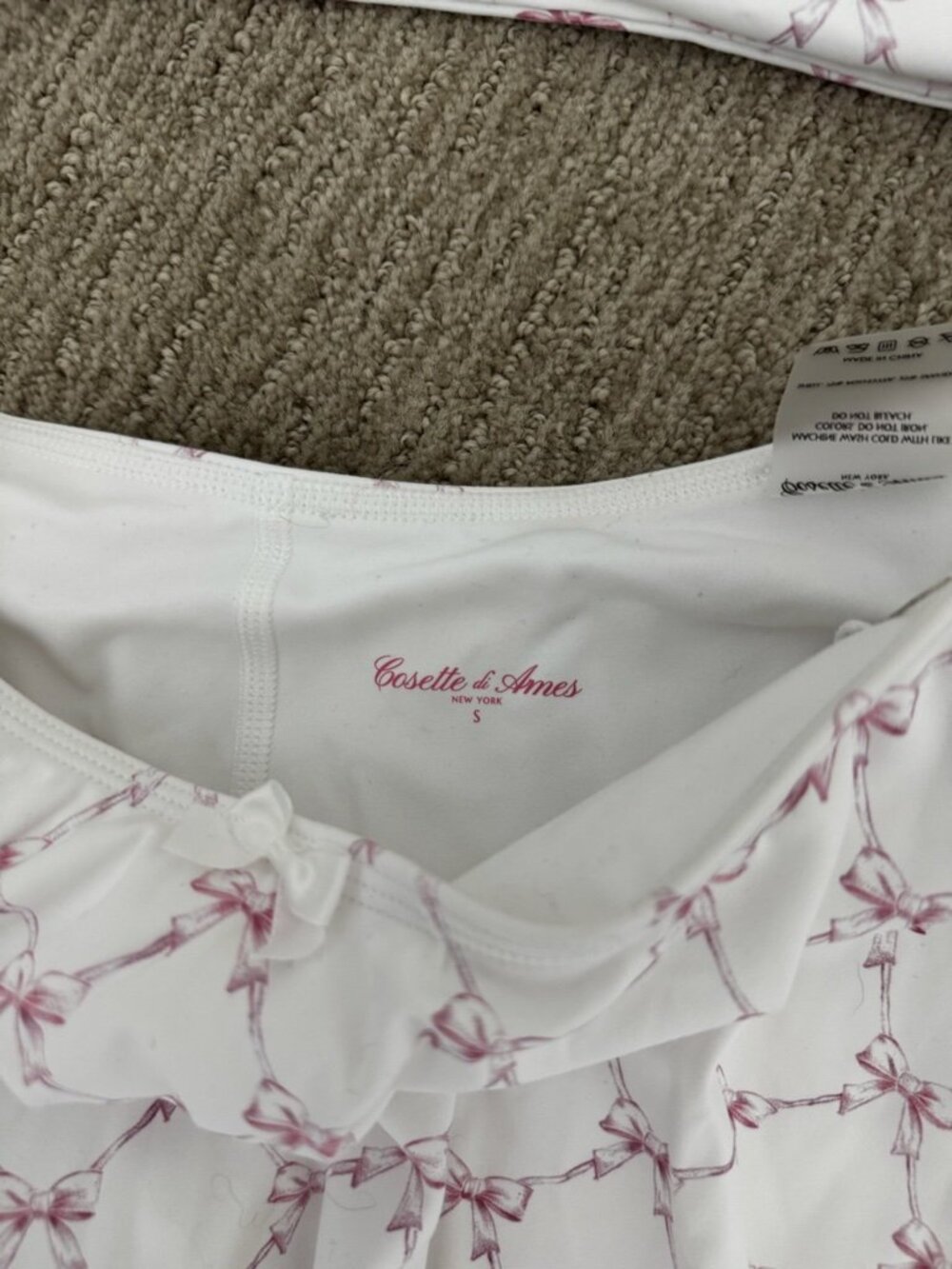 Cosette di Ames White and Pink Bow Skort and Sports Bra Set - Small - Picture 7 of 8